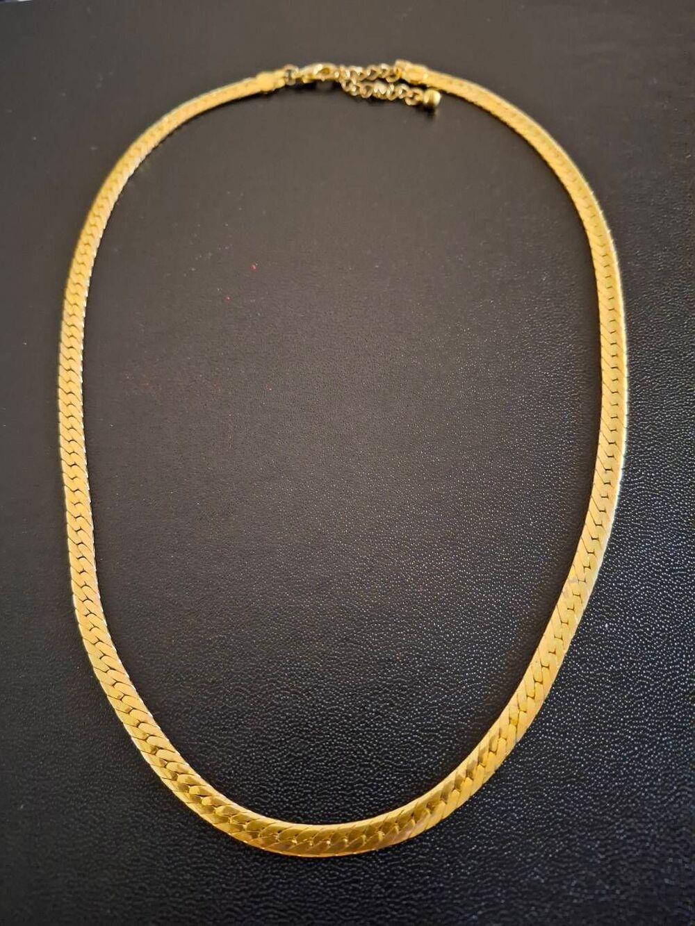 18KYGP Wide Herringbone Chain Necklace